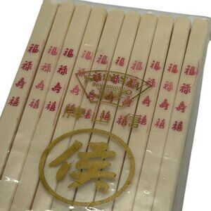 Vintage 10 (20 total) Bakelite Chopsticks With Gold & Red Asian Design